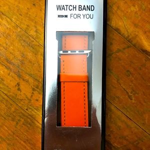 Geoumy Orange leather watch band